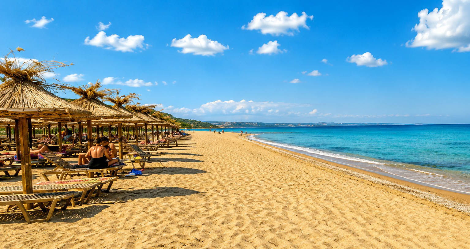 Sandstrand am Schwarzen Meer in Bulgarien